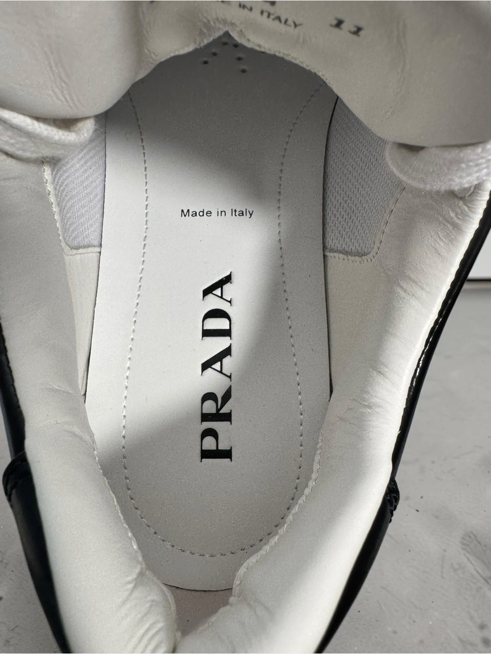 Prada Cream & Black Low-Top Men's Sneakers - Picture 9 of 11